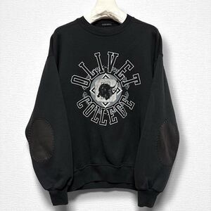 00-02aw/maison martin margiela010/martin margiela/artisanal/elbow patch/college sweatshirt/pullover/black/M