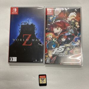 Switch ソフト 3本 まとめ WORLD WAR Z ペルソナ5 ザ・ロイヤル 信長の野望 新生 パワーアップキット  ニンテンドースイッチ A10263