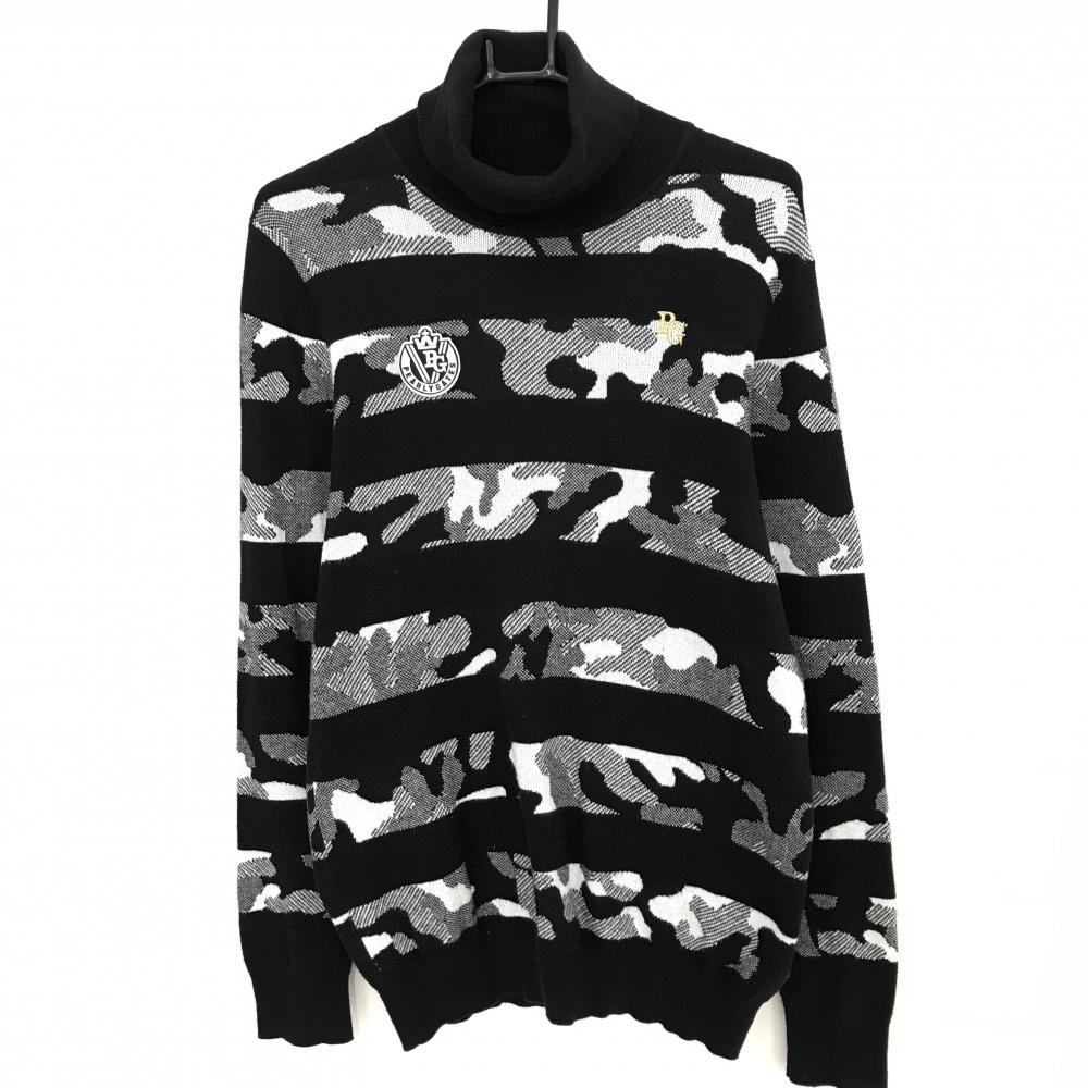 極美品　パーリーゲイツ　近年モデル　ジャケット　黒　ブラック　カモ柄　迷彩　総柄 極美品 パーリーゲイツ 近年モデル ジャケット 黒 ブラック カモ