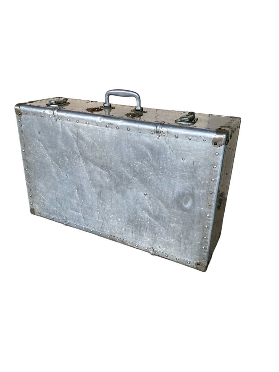 ヴィンテージアルミトランクケース タイヤ付き 店舗什器 インテリア ヴィンテージ アルミトランク スーツケース トランクボックス