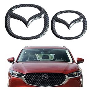 DcariveX マツダ CX-30専用 エンブレム フロント・リア用ステッカーカバー 2枚入り 20192021対応 CX-30前後用エンブレム カーボンカラー