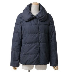 TJ3547□Paul Stuart пуховик, пуховик, короткая длина, съемный воротник, женский размер 8, navy.