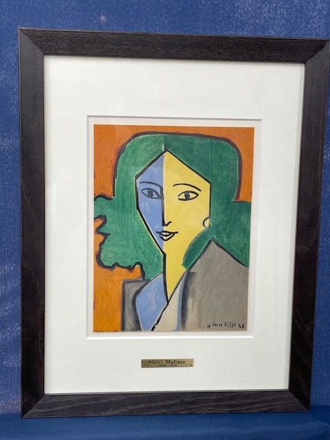 アンリ・マティス、「若い娘」、希少な画集より、 新品高級額装付、状態良好 アンリ・マティス、「若い娘」、希少な画集より、 新品高級額装