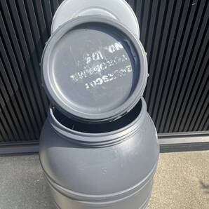 タンク グレー 蛇口付 約130L 雨水 樹脂 密封 貯水 貯蔵 園芸 ぼかし発酵 ごみ入れ リユース品