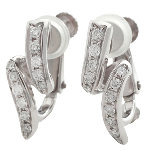 【本物保証】 新品同様 ニナリッチ NINA RICCI 約3.2g イヤリング K18WG K14WG メレダイヤモンド 0.10ct×2 ホワイトゴールド