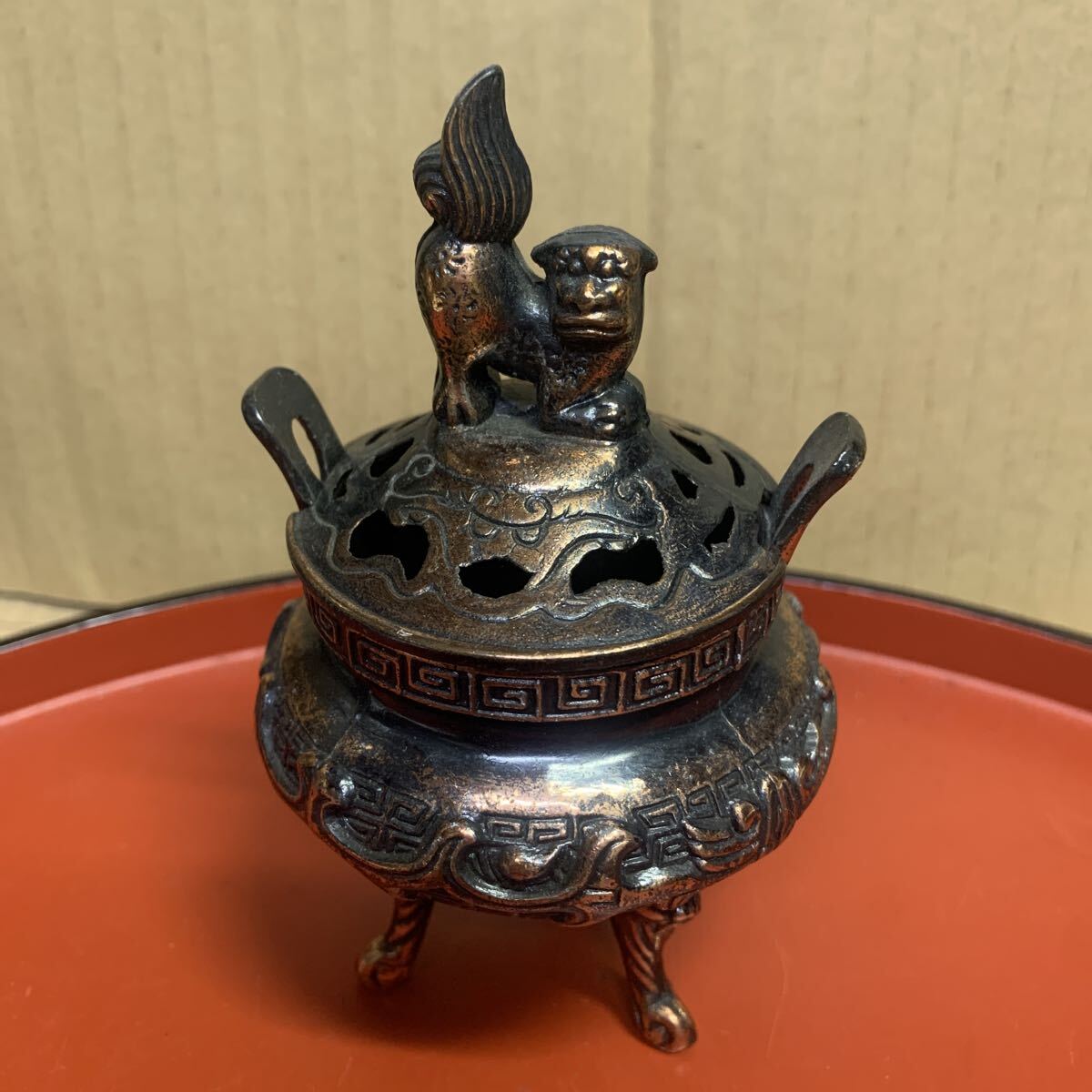 香炉　鉄器　アンティーク骨董品 sk-38-10-2.jpg