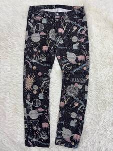 Paul Smith JEANS 宇宙柄 総柄デニム パンツ メンズ L 綿100% 黒系 スペースプリント 個性派 ポールスミス