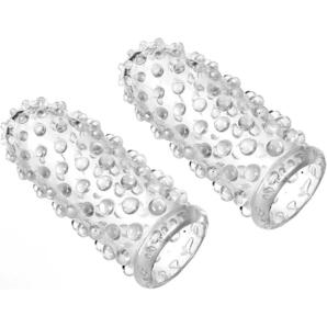 2個 指サック 指カバー イボイボ フィンガーキャップ 保護 スリーブ マッサージ 肩こり ツボ押し 無色透明 匿名OK追跡付送料無料