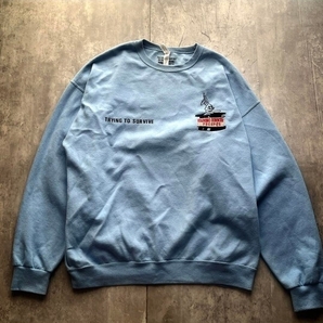 【希少XXLサイズ】 ワコマリア WACKO MARIA × JERZEES Rabbits sweat 刺繍 スウェット ブルー ルード ストリート バイカー 渋おじ