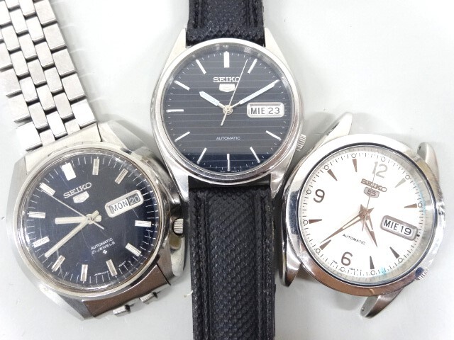 SEIKO5　セイコー5　自動巻き　稼働品　極美品　7S26　裏スケ SEIKO5 セイコー5 自動巻腕時計 ブラック/7S26-02T0 裏スケ 稼働