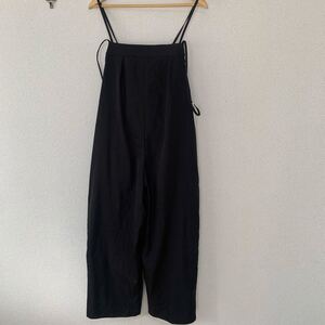 【未使用タグ付】BLANC+  サロペット 黒 ブラック レディースLサイズ 横ストレッチ 吸水速乾 紫外線カット シワになりにくい