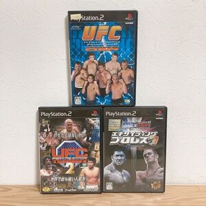 【中古】〈PS2ソフト〉3本セット アルティメットチャンピオンシップ2004&2 タップアウト&エキサイティングプロレス7 プレステ2★E2510-0211