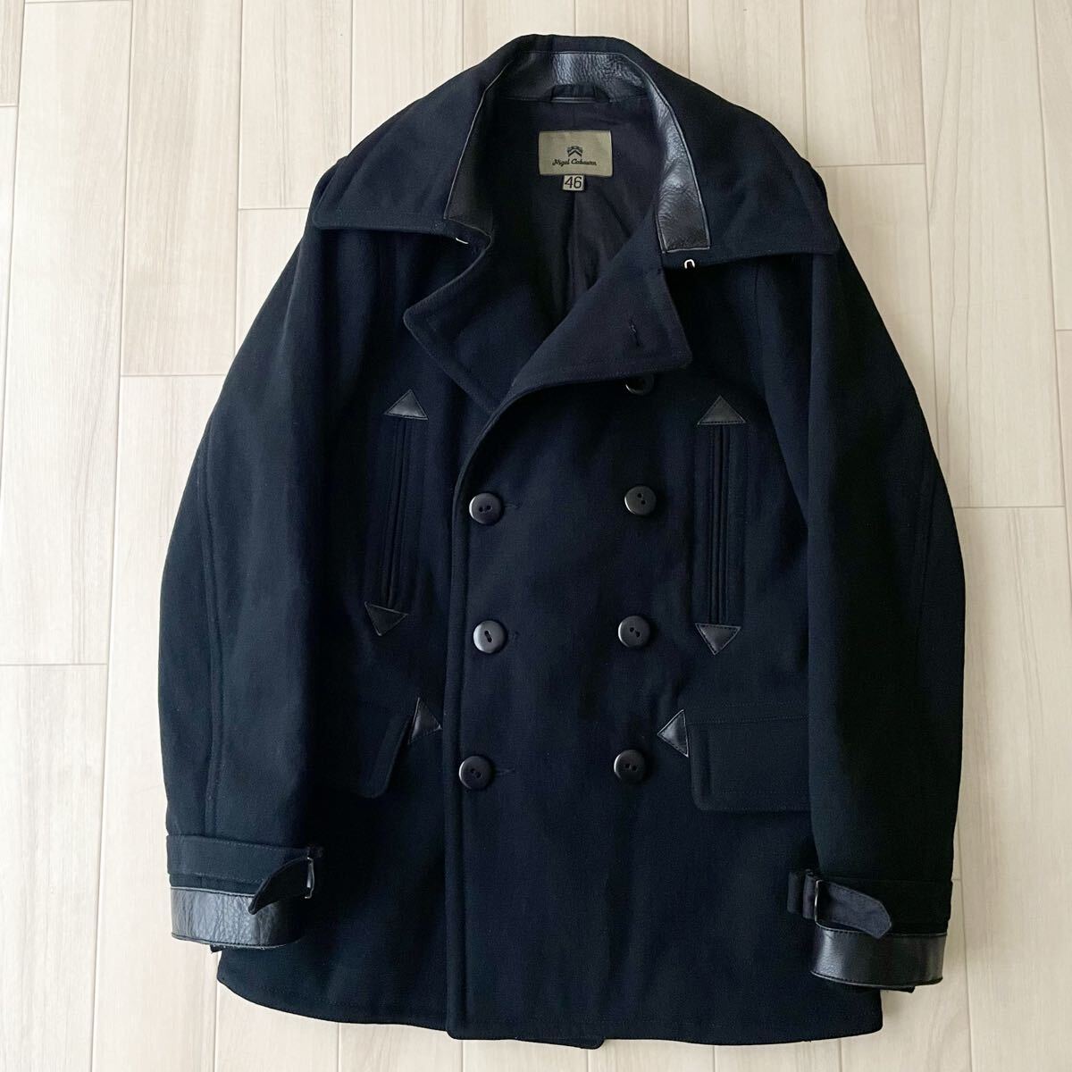 ほぼ未使用　バーニーズニューヨーク　メルトン　ピーコート　黒　メルトン　Lサイズ forksy.】メルトンオーバーサイズセーラーPコート forksy.│MONO