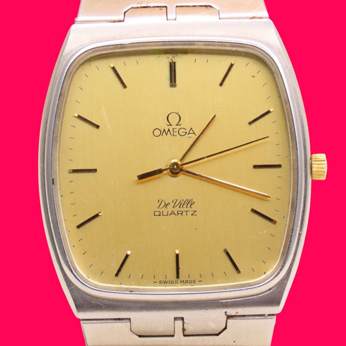 ヴィンテージ　オメガ　デビル　クォーツ　稼働品 OMEGA - 【ジャンク】アンティークオメガ デビル クォーツ 不