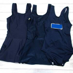 E9711 ☆ Плавание конкурс плавательные костюмы для девочек, продается оптом, размер 110 размер 120, комплект из 3, юниорский темно-синий черный платье юбка плавание плавательный бассейн