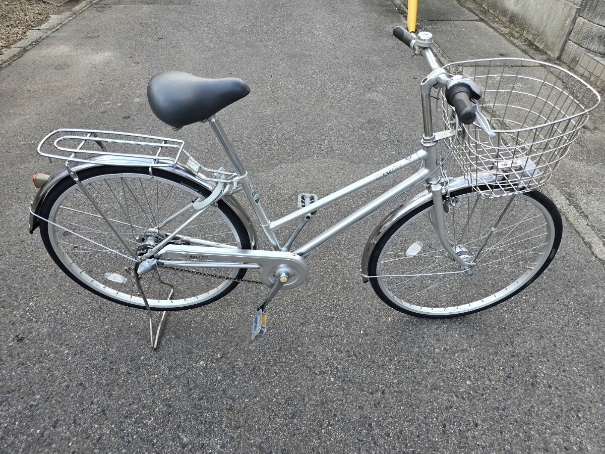 中古ブリヂストン軽量アルミ自転車〓26インチ★シルバー★注※配達地域限定★ 中古ブリヂストン軽量アルミ自転車〓26インチ☆シルバー☆注