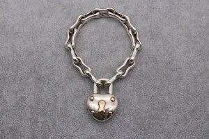 【希少】HERMES エルメス オッフェンバッハ ハートカデナ リンクブレスレット SV Ag925 750 K18 シルバー 18.5cm 70.5g