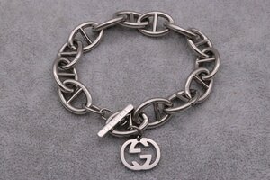 【美品】GUCCI グッチ アンカーチェーン GG ブレスレット 内周19cm トムフォード期 シェーヌダンクル ヴィンテージ アクセサリー 【漂亮】