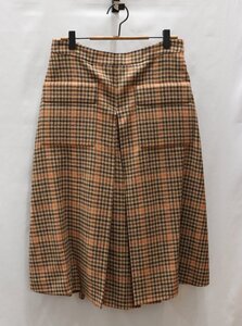 【美品】Masion Margiela メゾンマルジェラ ウール スカート パンツ ブラウン チェック 4つタグ サイズ40 未使用 タグ付【漂亮】