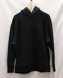【美品】adidas Yohji Yamamoto アディダス 山本耀司 Y-3 ロゴパーカー フーディ サイズM メンズ コットン100% ブラック 黒【漂亮】