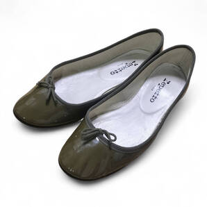 repetto レペット バレエシューズ フラットシューズ パンプス グリーン モスグリーン 39 24.5㎝ 25㎝ エナメル