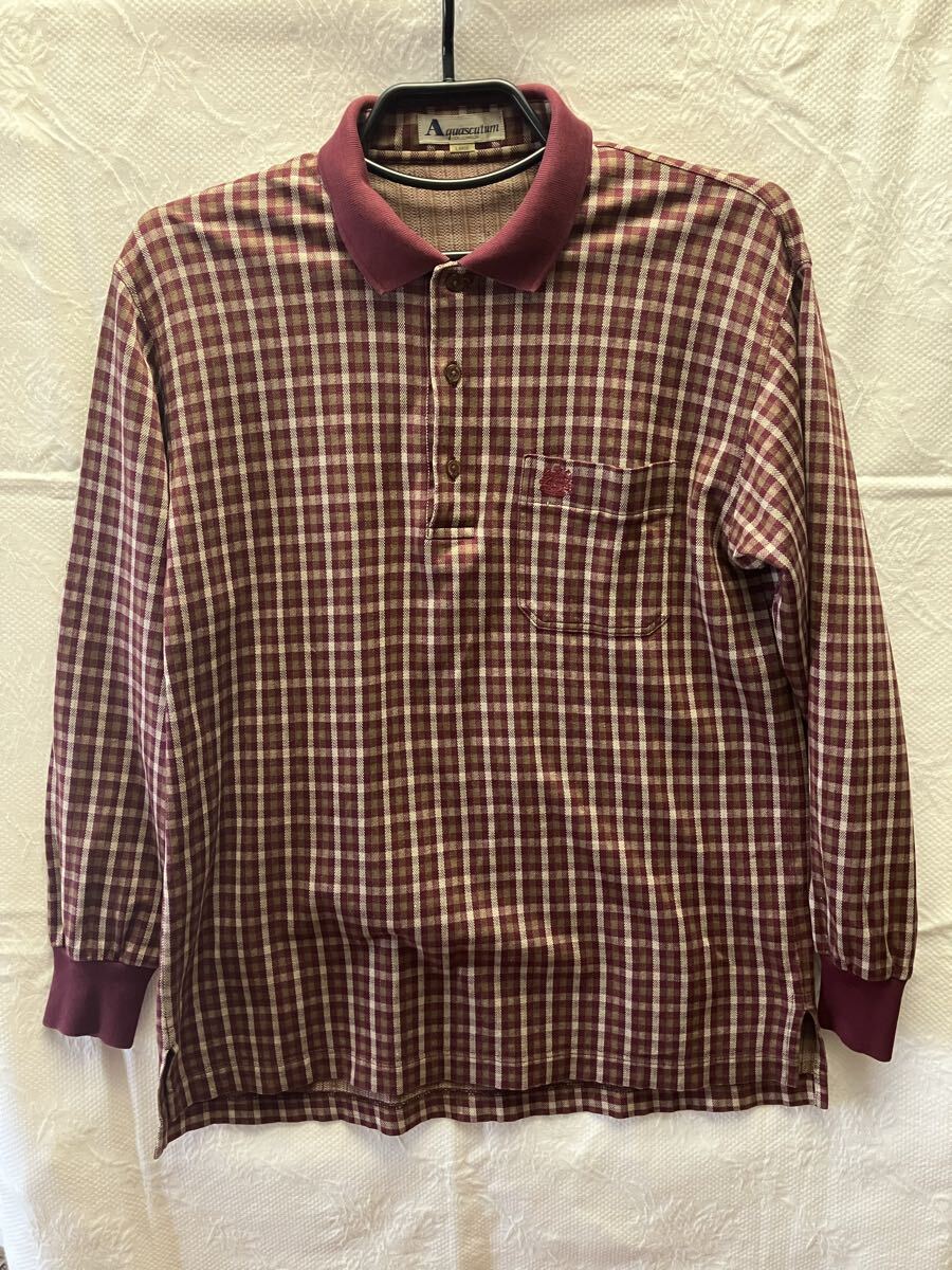 新品未使用　Aquascutum アクアスキュータム 長袖ポロシャツ アクアスキュータム ゴルフAquascutum Golf 長袖ポロシャツ M/L