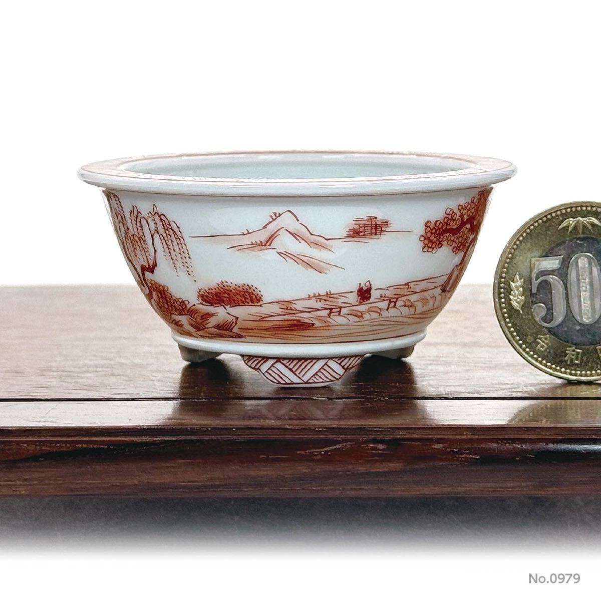 谷楽方山さんの赤絵 小品盆栽小鉢 谷楽方山さんの赤絵 小品盆栽小鉢 - メルカリ