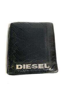 DIESEL ディーゼル ロゴ レザー 3つ折り 財布 (小銭入れ 札入れ カード入れ)ウォレット メンズ ブラック 黒色 送料185 円〜