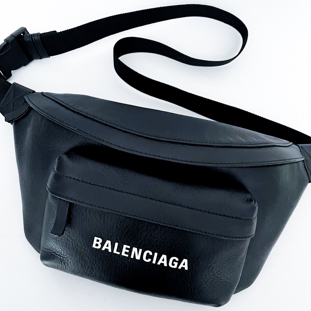 1 иен # почти не использовался # иллюзия. замечательная вещь # высокого класса линия бесформенный нет BALENCIAGA Balenciaga ремень сумка плечо бизнес мужской кожа черный 