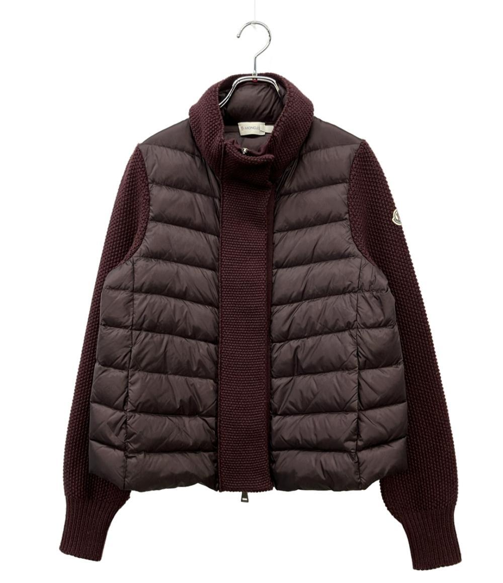極美品 MONCLER ダウンジャケット ニット切替 マグリアワッペン 茶系 7651202141.jpg