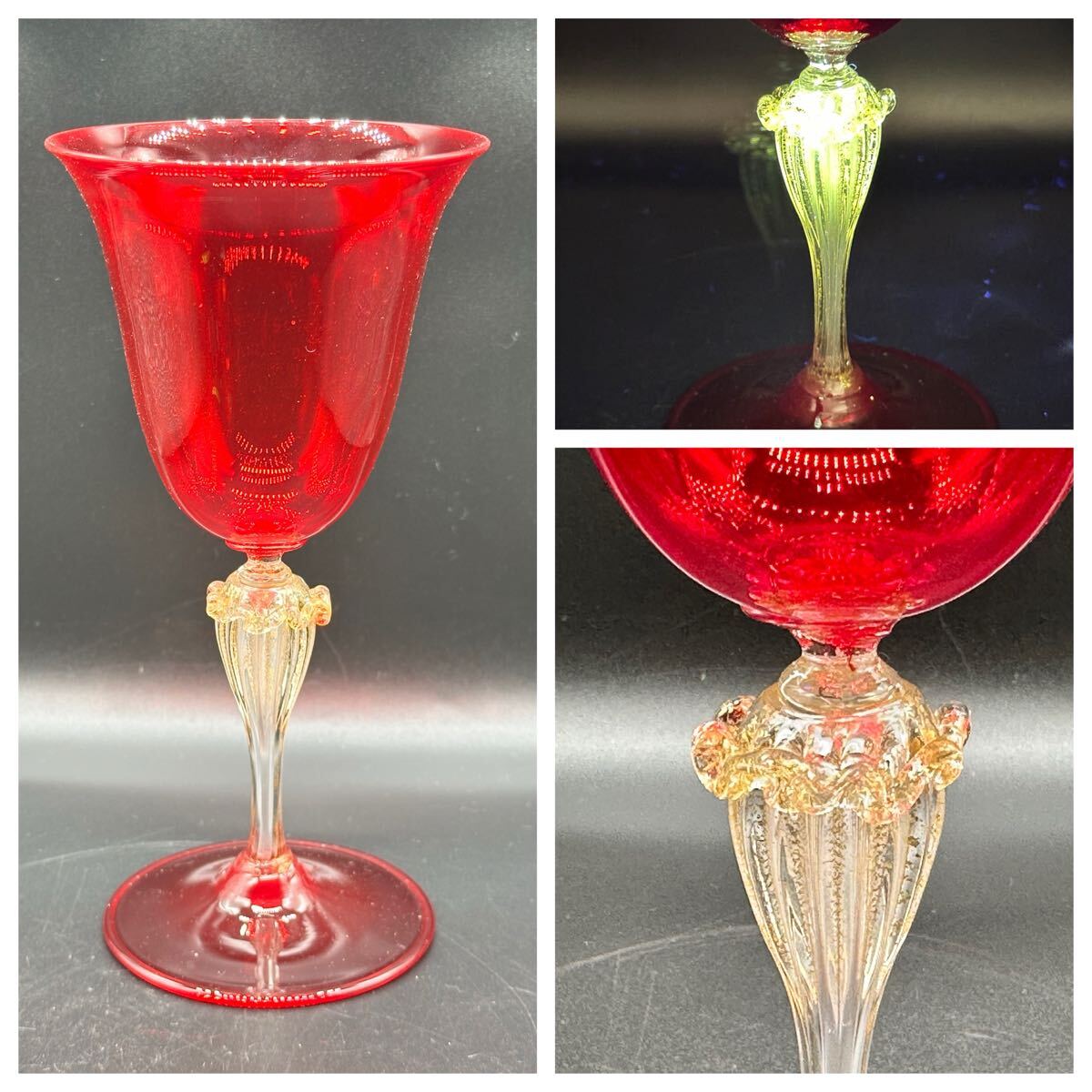 MURANO ベネチアンガラス ヴェネチアンガラス ワイングラス 2個セット Amazon.co.jp: MURANO GLASS ムラーノ ベネチアングラス ワイン