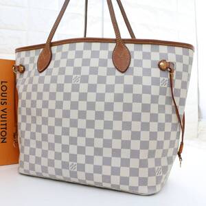 LOUIS VUITTON ルイヴィトン ダミエ アズール ネヴァーフル MM N51107 ショルダーバッグ トートバッグ ビジネス 大容量 肩掛け PVC レザー