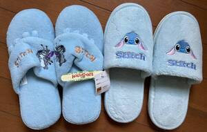 スリッパ ディズニーランド人気リロ&スティッチ、水色   2セット        (同梱 −300円)