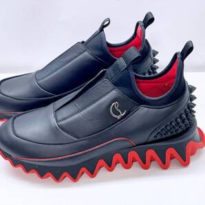 現行 使用感なし 美品 Christian Louboutin クリスチャンルブタン シャーキールブ スタッズ レザー スニーカー 黒 40 1240428