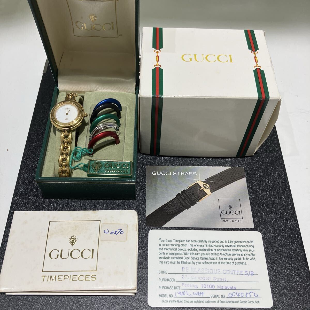 美品 グッチ GUCCI チェンジベゼル 替えベゼル×５ 腕時計 箱 154 極美品 GUCCI チェンジベゼル 11/12 箱付き 内箱 外箱 ギャラン