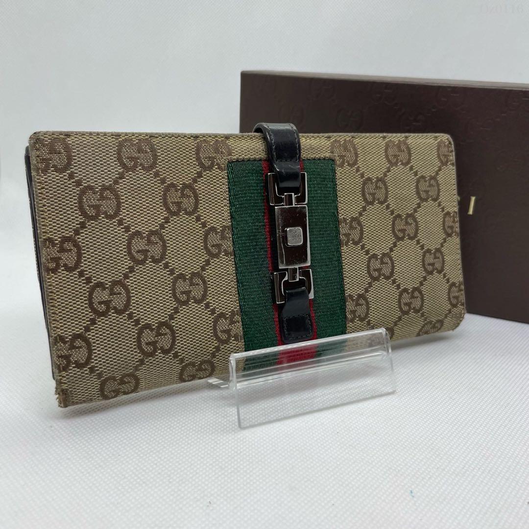GUCCI 長財布 ロングウォレット メンズ ヴィンテージロゴ シェリーライン グッチ(GUCCI) オールドグッチ(OLD GUCCI) 中古 メンズ長財布