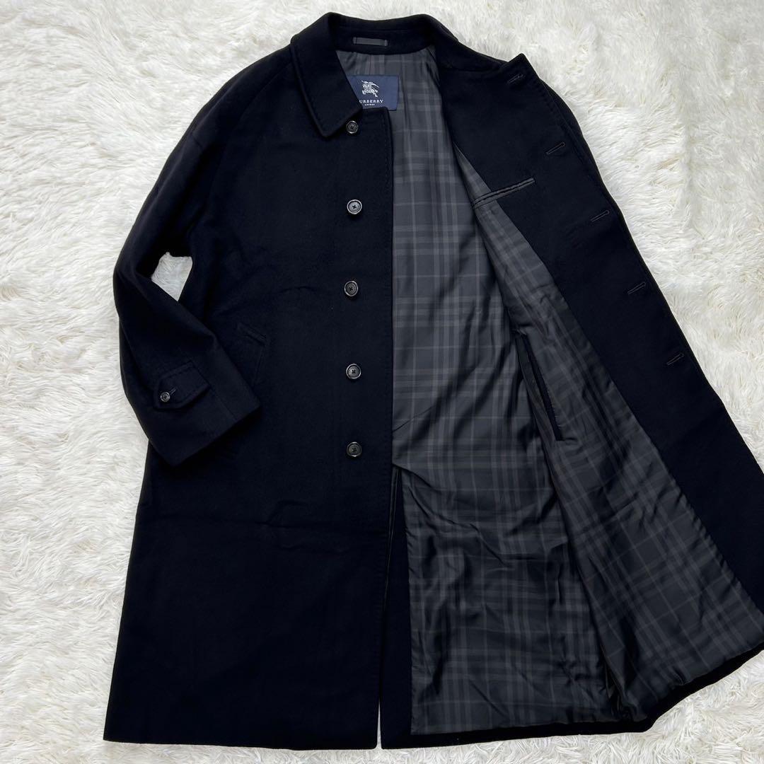 美品 バーバリー ダブルチェスターコート カシミア100% XL相当 マキシ 紺 BURBERRY - 美品 バーバリー ダブルチェスターコート カシミア