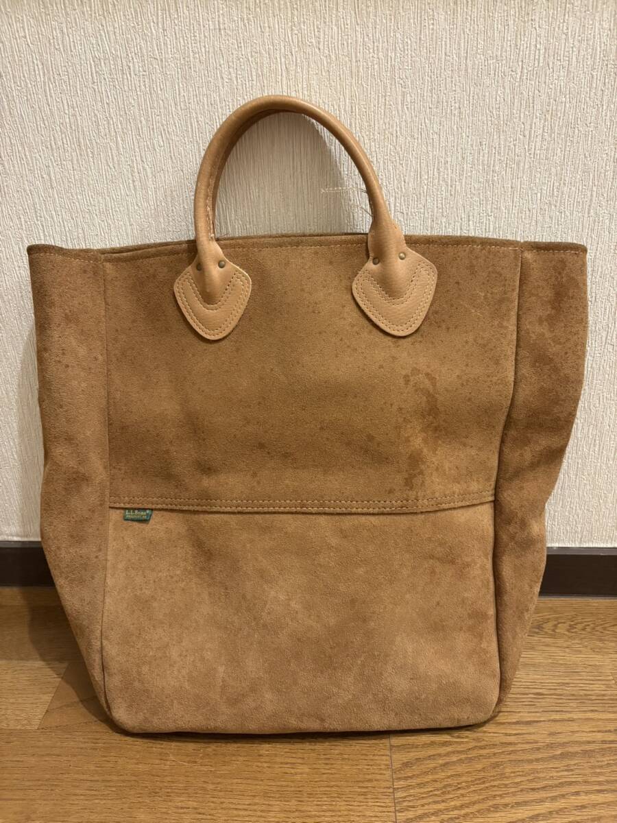 L.L.Bean黒 レザー トートバッグ　スエード　A4 70s L.L.Bean黒 レザー トートバッグスエードA4 70s