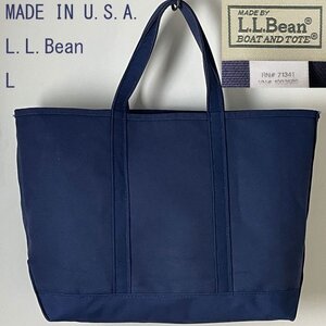 L.L.Bean LL Bean 308115 BOAT AND TOTE Solid Boat and Tote Canvas Tote Bag Size L