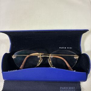 k18 очки оправы 18k золото Общий вес около 28 г PARIS MIKI Paris Miki AU109 SUPER SMOOTH K18 .