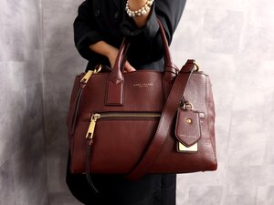 Превосходное качество●MARC JACOBS●Recruit East-West Tote●Кожа теленка из натуральной кожи●2-сторонняя сумка-тоут●Вино●G фурнитура●B5●Js61984
