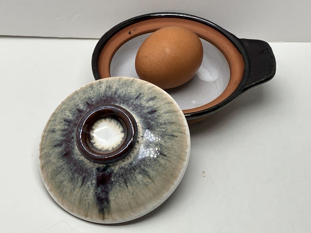 未使用品　流釉目玉焼き土鍋　伊賀焼　デッドストック品