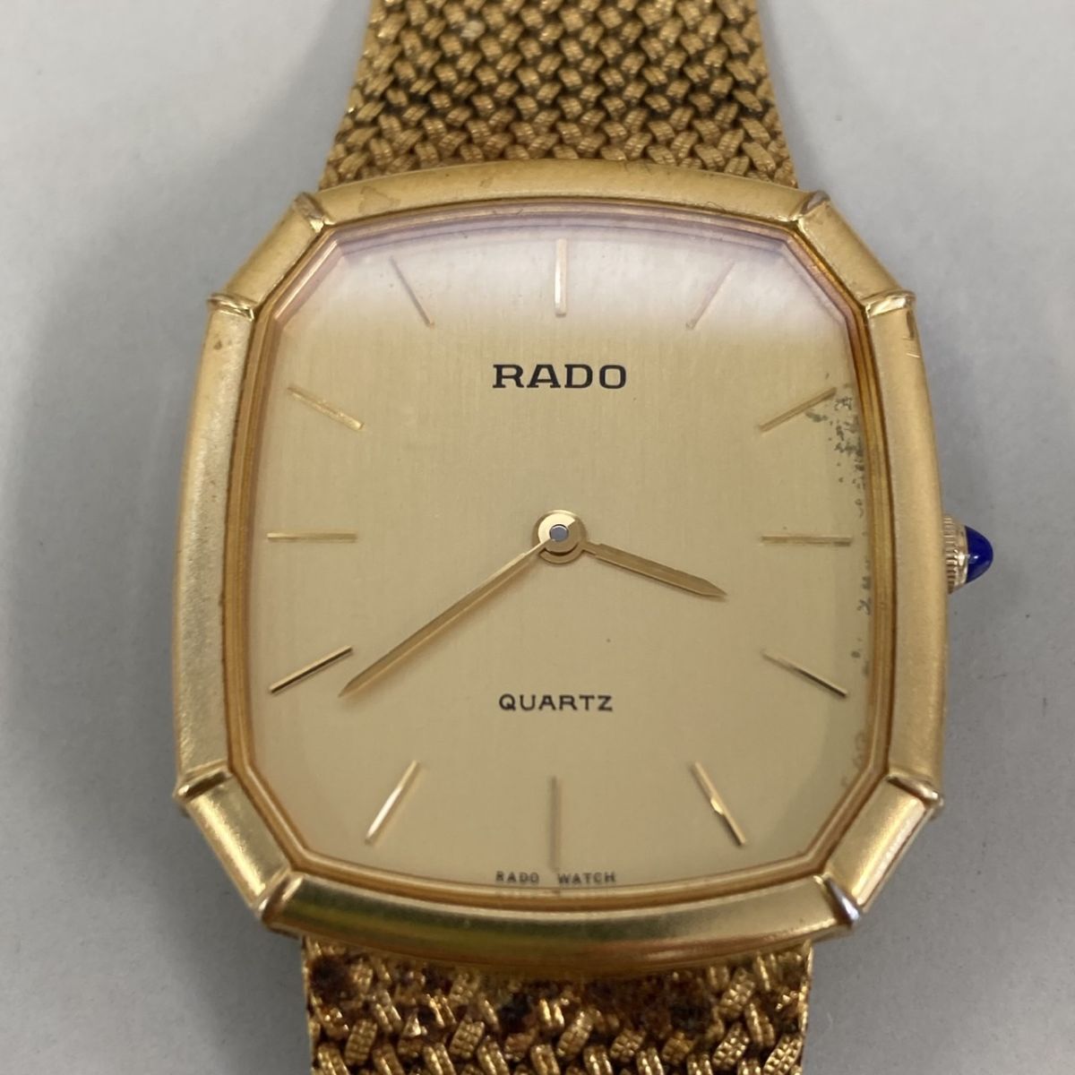 【稼働品】RADO スクエア ゴールド 腕時計 クォーツ メンズ RADO QZ ラドー ダイヤスター 121 9521 3スクエアゴールド文字盤