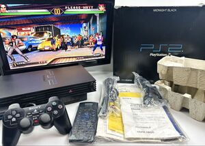 ★美品★動作品★SONY PS2 プレイステーション2 本体 SCPH-50000 NB ミッドナイトブラック PlayStation2 プレステ2 Midnight Black (M21)