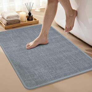 珪藻土バスマット お風呂マットとして 超強吸水×速乾×防滑 3倍効果 軽量で持ち運び楽々 簡単洗濯可能な珪藻土マット 抗菌加工 消臭機能