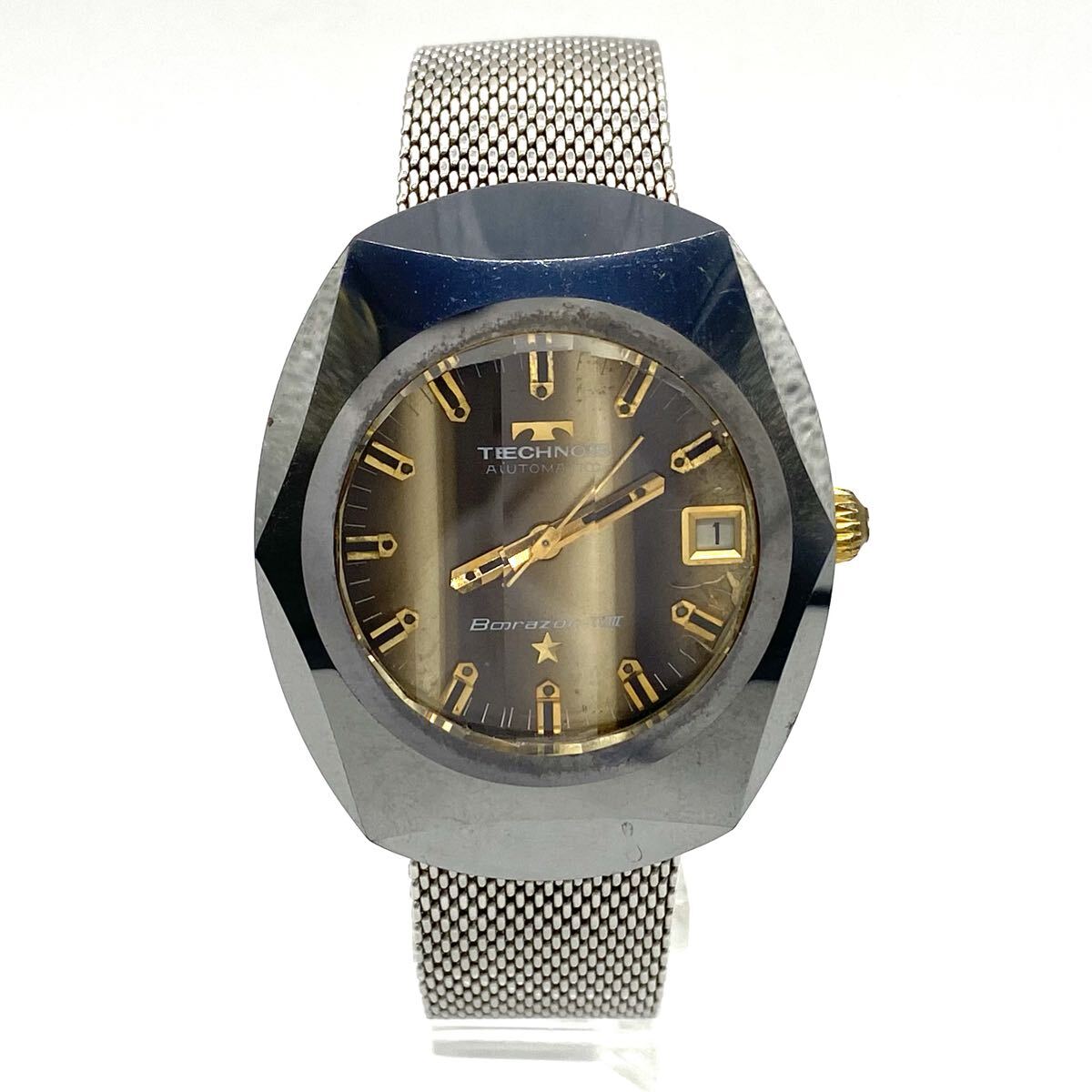 70s TECHNOS ボラゾンⅡ 純正SSベルト 超硬ケース スイス製 腕時計 70s TECHNOS ボラゾンⅡ 純正SSベルト 超硬ケース スイス製 腕時計