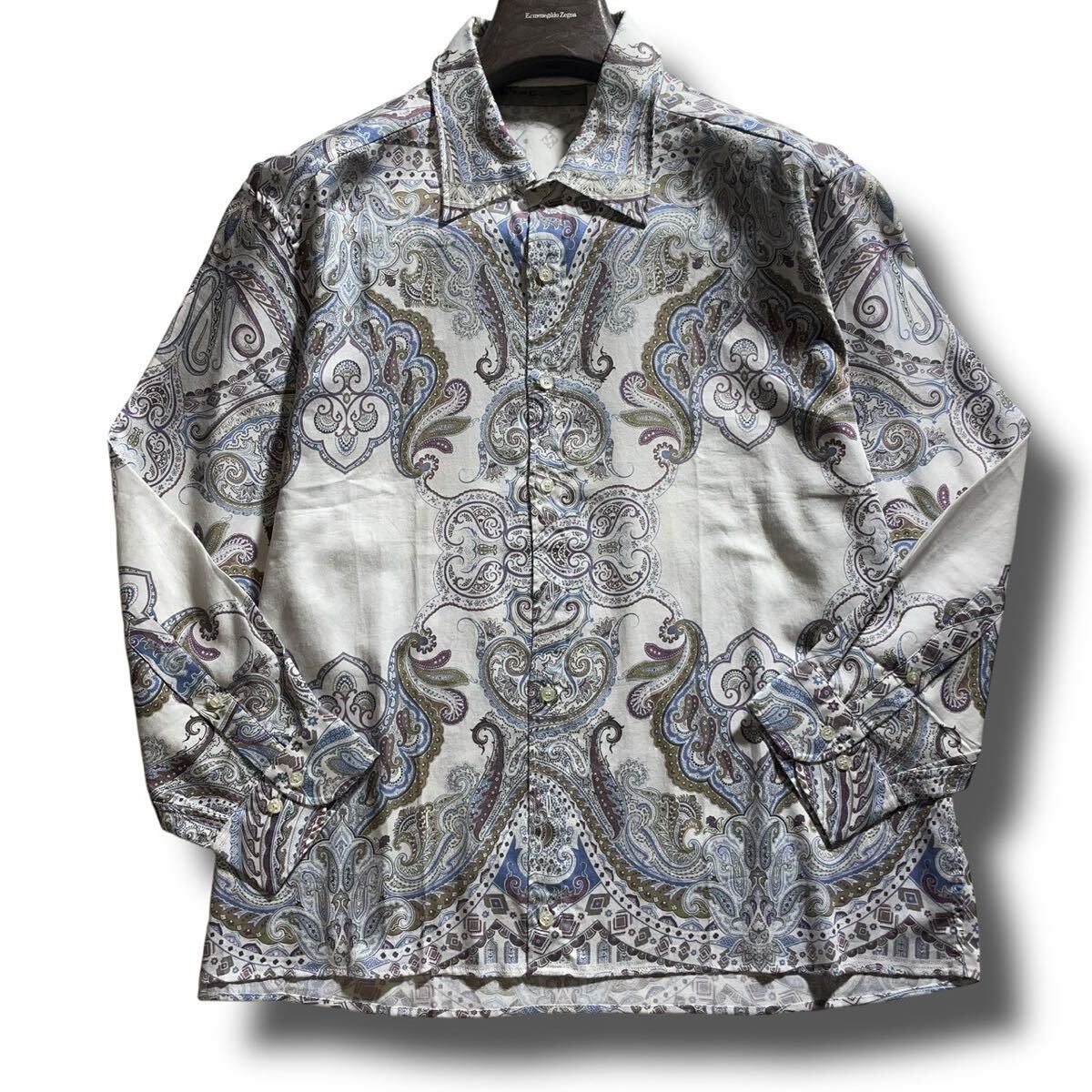未使用品級 近年モデル エトロ ペイズリー柄 長袖シャツ イタリアンコットン M 未使用品級 近年モデル エトロ ペイズリー柄 長袖シャツ