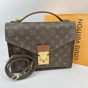 LOUIS VUITTON ルイヴィトン モノグラム ハンドバッグ 2way ショルダーバッグ モンソー M51185 A21913 社外ショルダーストラップ 鑑定済