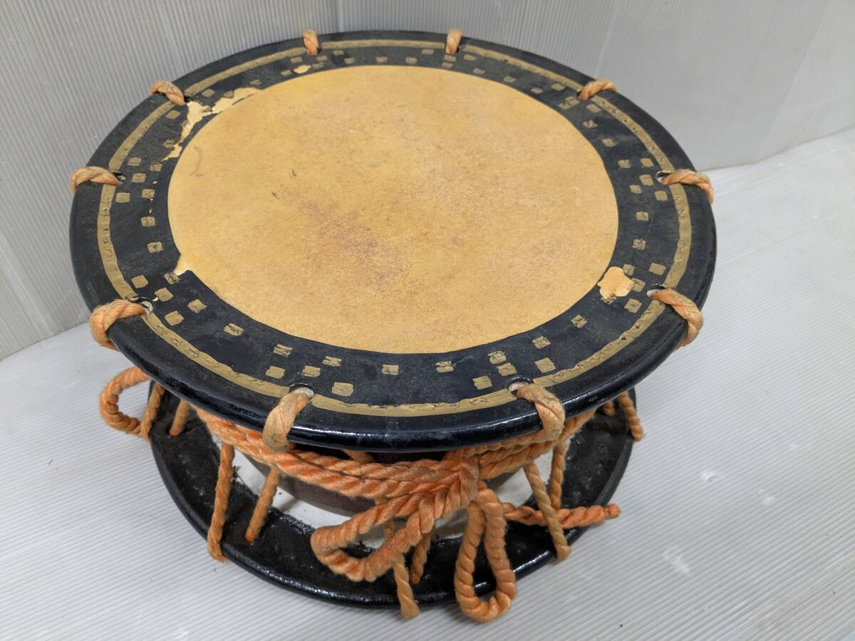 リユース 和太鼓 附締太鼓 直径約35cm リユース 和太鼓 附締太鼓 直径約35cm 楽天市場】締太鼓 並附の