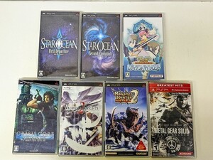 WW270-N35-5483 PSP ソフト スターオーシャン モンハン2 クライシスコアFF7 ヴァルハラナイツ2 など 7点 まとめ 現状品2